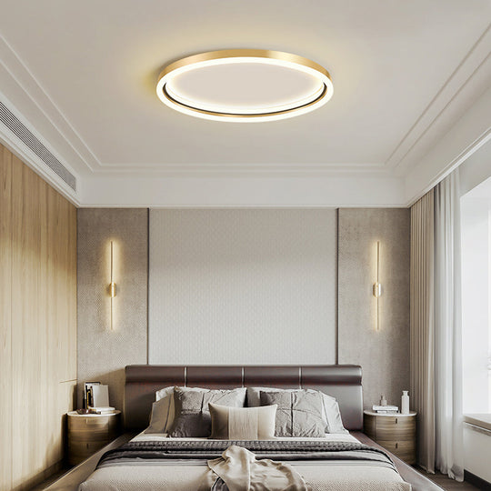 Goldene LED-Unterputzlampe für Schlafzimmer - Simplicity Aluminiumring-Deckeneinbauleuchte 