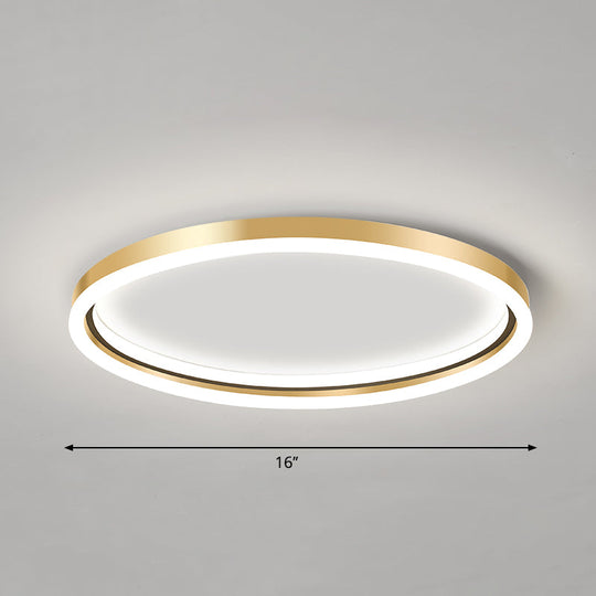 Goldene LED-Unterputzlampe für Schlafzimmer - Simplicity Aluminiumring-Deckeneinbauleuchte 