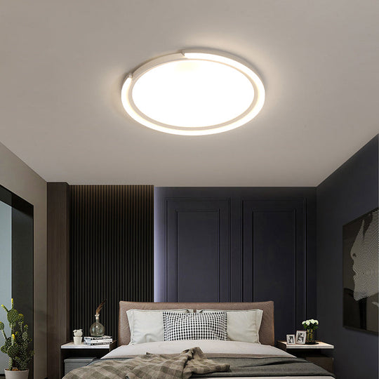 Modern Led Flush Mount Light With Extra - Thin Aluminum Frame For Bedroom Ceiling - Nordic Style