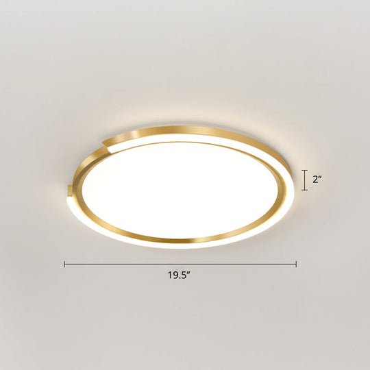 Modern Led Flush Mount Light With Extra-Thin Aluminum Frame For Bedroom Ceiling - Nordic Style