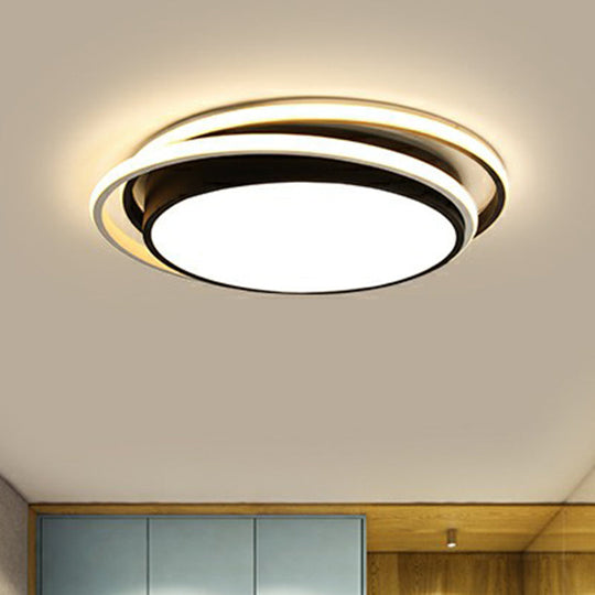 Modern Acrylic Led Flush Mount Ceiling Light Fixture For Bedrooms Black / 15 Third Gear