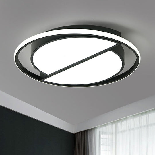 Minimalist Black Led Acrylic Flush Ceiling Lamp - Stylish Flushmount For Living Room