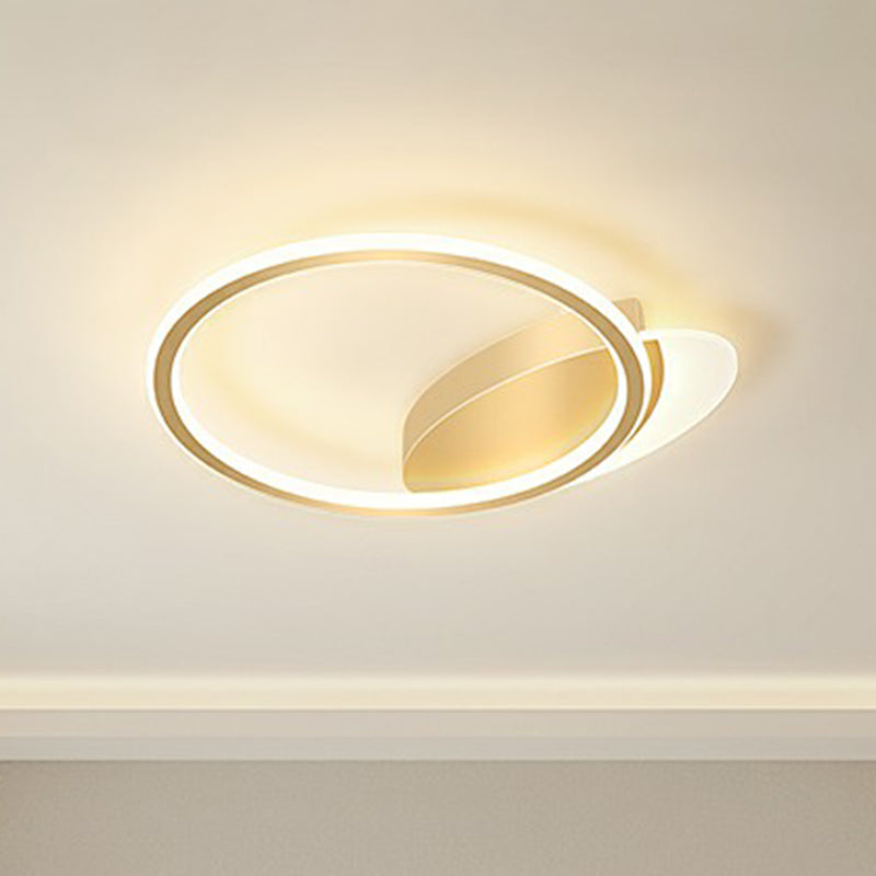 Gold Ultrathin Led Flush Mount Ceiling Fixture - Sleek Metal Flush-Mounted Light For Bedrooms /