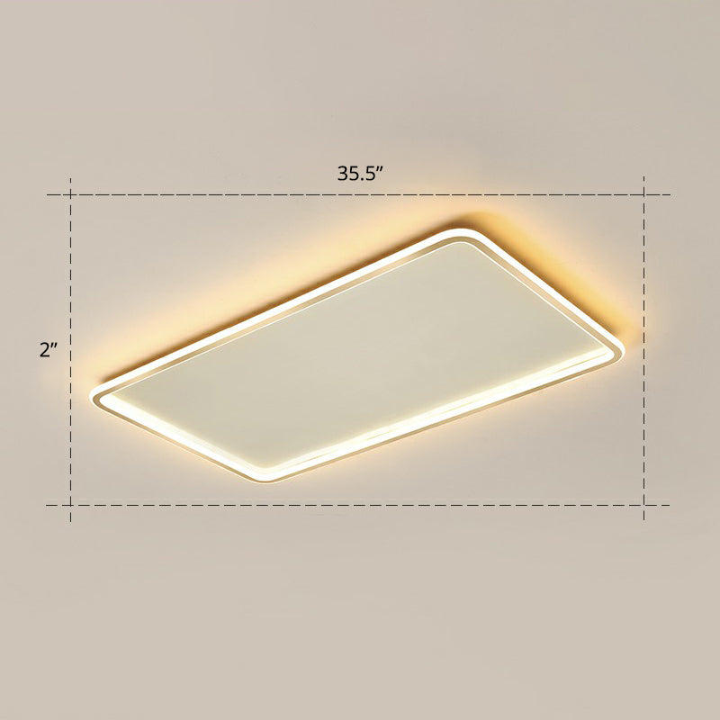 Minimalistic Gold Led Ceiling Light For Bedroom - Ultrathin Aluminum Flush Mount Fixture / 35.5