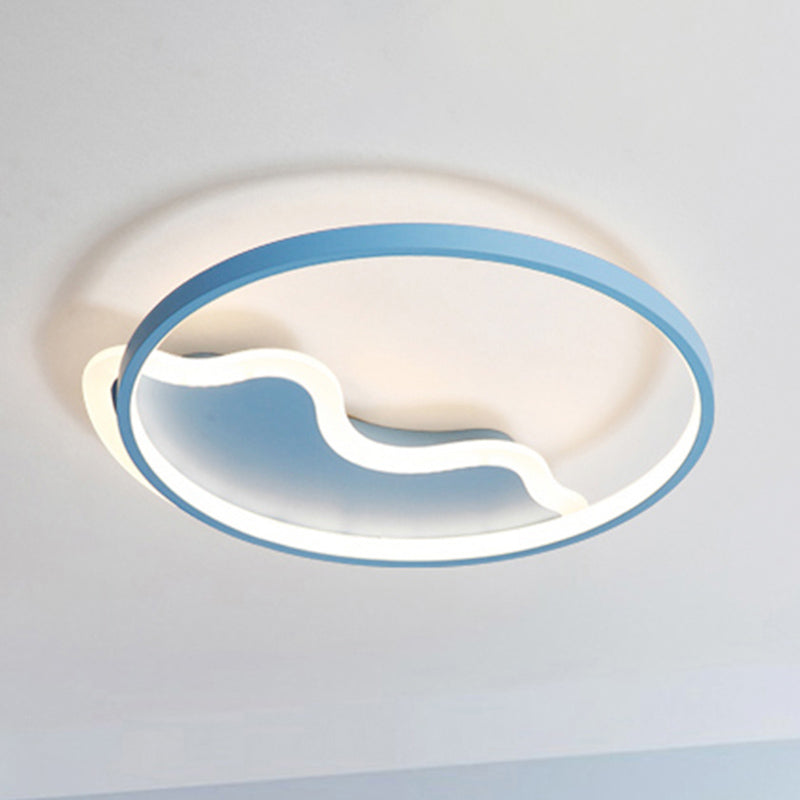 Nordic Style Flush Mount Acrylic Ceiling Light For Living Room And Foyer Décor Blue / 18 White