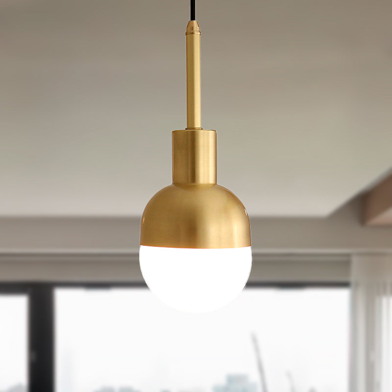 Gold Milk Glass Ball Pendant Lamp For Modern Living Rooms