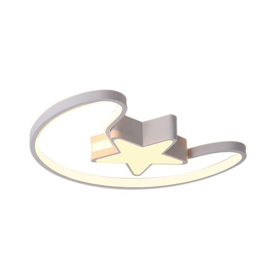 Modern Acrylic Moon And Star Ceiling Light - Stylish Living Room Flush Mount
