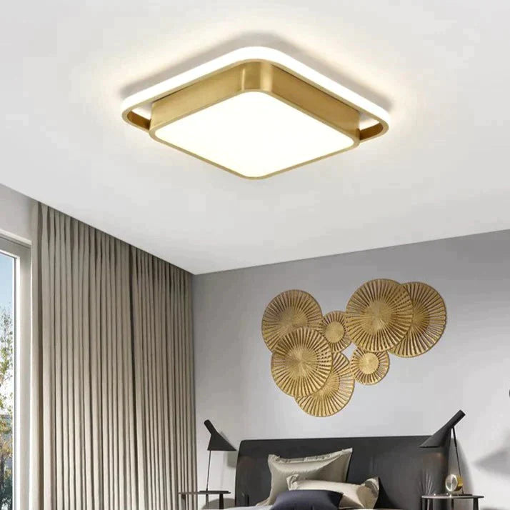 Copper Living Room Lamp Square Led Ceiling