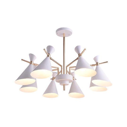 Modern Metal Horn Shade Pendant Lamp - 8 Lights For Living Room