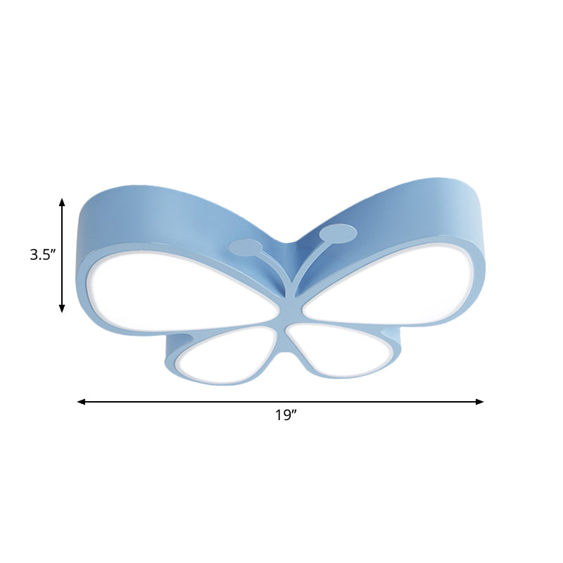 Contemporary Butterfly Led Flush Ceiling Light - Classroom Metal Fixture