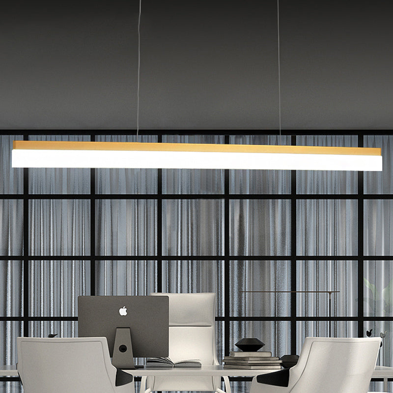 39/47 Led Office Pendant Light With Linear Acrylic Shade - Black/Gold Ceiling Lamp For Table
