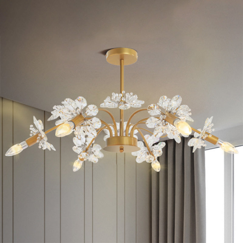 Isla - Exquisite Gold Ceiling Pendant Chandelier 7 Light Candle Style With
