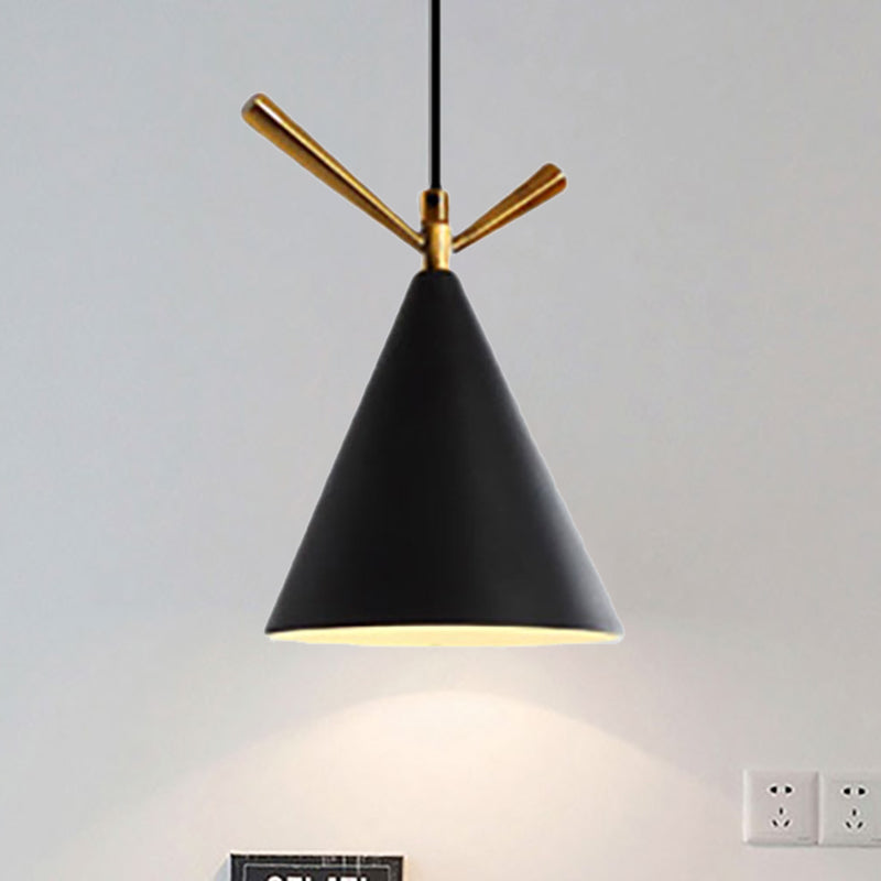 Nordic Style Cone Pendant Light - Metal Hanging Lamp For Restaurant & Coffee Shop
