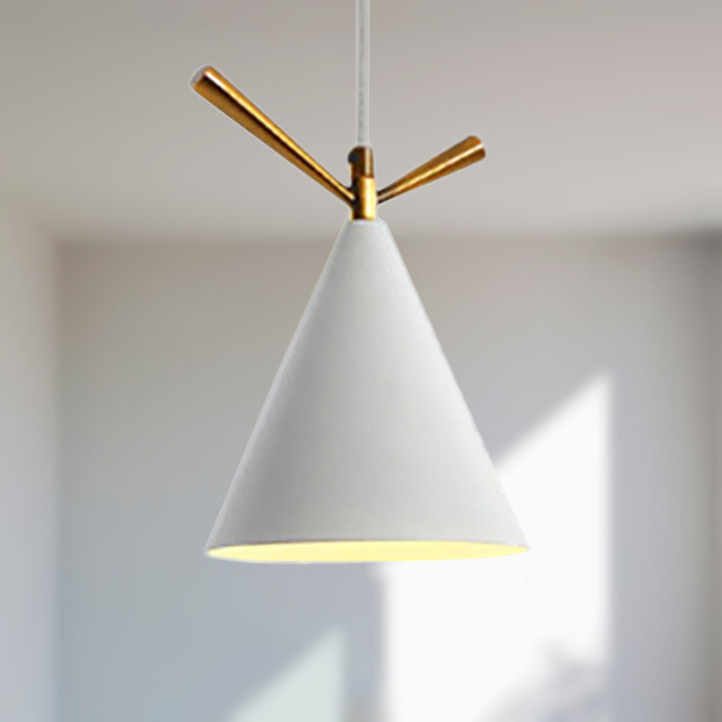 Nordic Style Cone Pendant Light - Metal Hanging Lamp For Restaurant & Coffee Shop