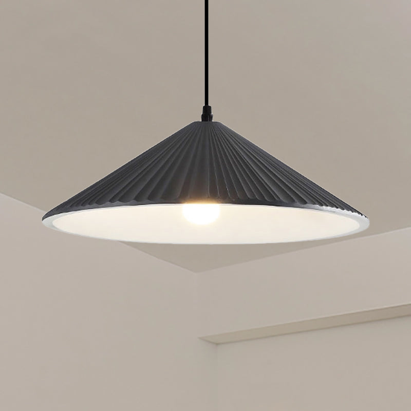 Modern Hat Ceiling Pendant Light Resin 1 Light 8’’/12.5’’/16’’ Dia Grey/White/Black