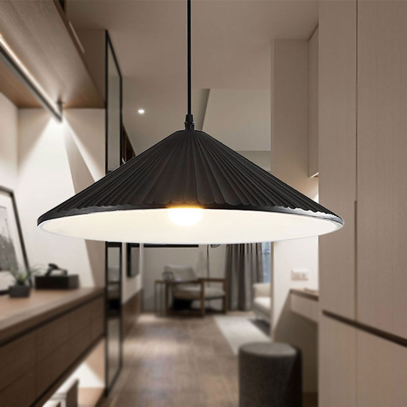 Moderne Hut-Deckenpendelleuchte – Harz, 1 Licht, 8"/12,5"/16" Durchmesser – Grau/Weiß/Schwarz