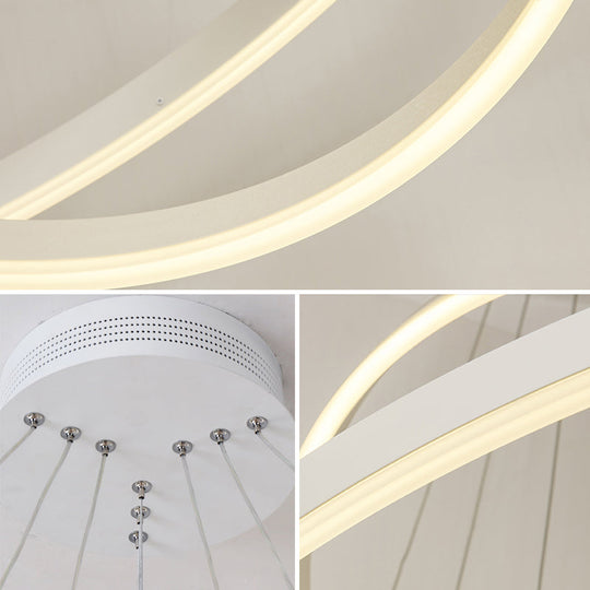 Modern Led Chandelier: Acrylic Suspension Lamp For Dining Room