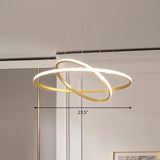 Aluminum Led Ring Chandelier - Perfect For Restaurant Lighting Gold / 2 Tiers 23.5