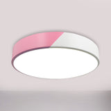 Sleek Round Flush Mount Nordic Design Ceiling Lamp With Acrylic Shade For Dining Room Pink / Third