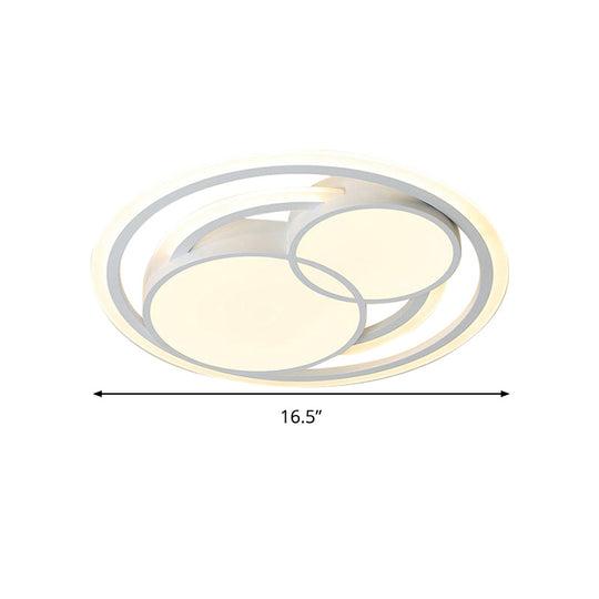 Modern Acrylic Led Snowman Ceiling Light In White For Study Room