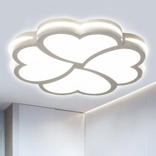 Blossom Kindergarten Led Flush Mount Ceiling Light In Modern Acrylic - White / 16’