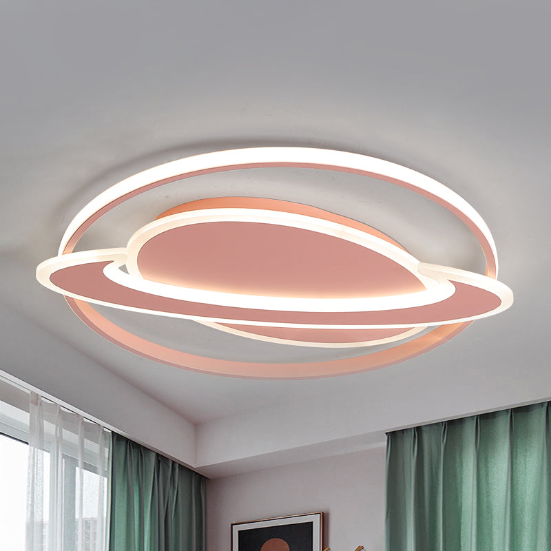 Contemporary Planet Ceiling Light: Stylish Acrylic Flush Mount For Bedrooms