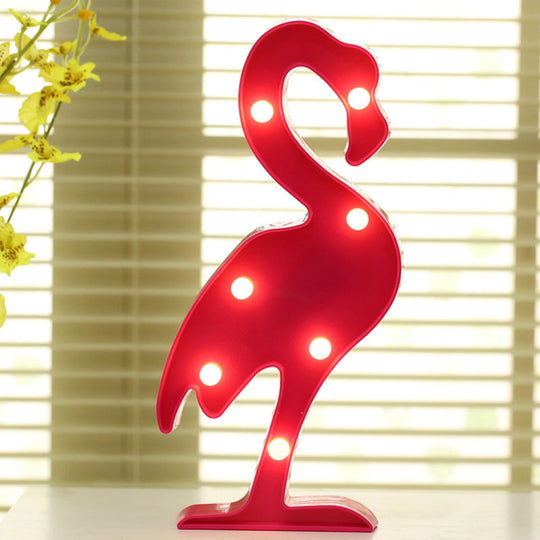 Led Modeling Night Light Girls Room Table Lamp With Hook - Novelty Decor Battery Powered Red / Bird