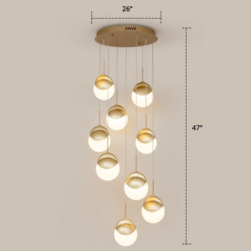 Gold Finish Led Hanging Light For Restaurants - Disc Shaped Acrylic Cluster Pendant Postmodern
