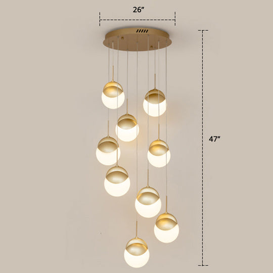 Gold Finish Led Disc Pendant Light - Postmodern Acrylic Cluster Design For Restaurants 9 / Warm
