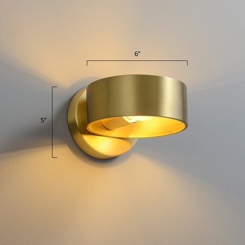 Minimalist Metal Circle Wall Lamp - Brass Sconce Lighting For Bedroom