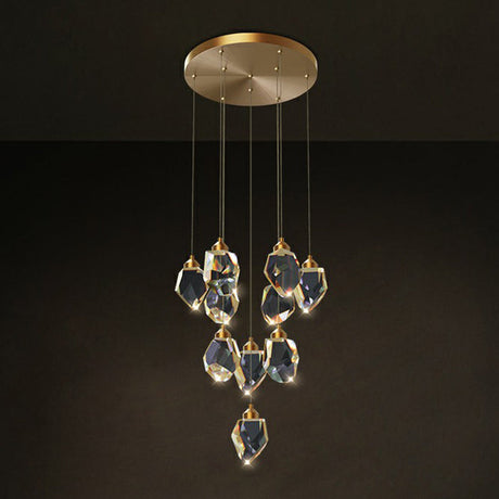Led Multi-Pendant Gem Suspension Lighting For Dining Room Decor Clear