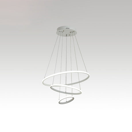 Halo Hanging Led Pendant Light - Minimalist Acrylic Design For Restaurants (3-Head) White / 23.5