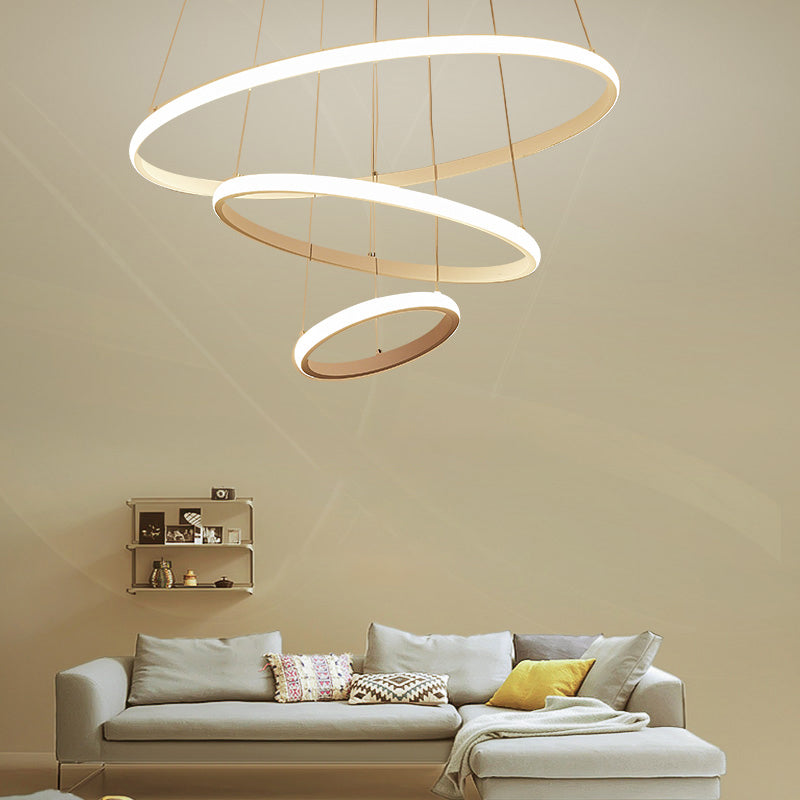 Halo Hanging Acrylic Led Chandelier Pendant Light - Minimalist & Elegant For Restaurants