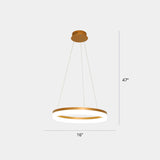 Gold Finish Acrylic Loop Led Ceiling Chandelier - Elegant Hanging Light For Dining Room 1 / Remote