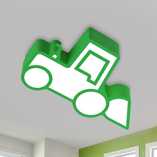 Cartoon Car Ceiling Light - Acrylic Flush Mount For Bedroom