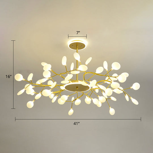 Modern Led Firefly Chandelier For Stylish Living Rooms 63 / Gold
