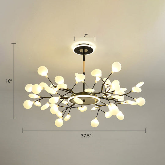 Modern Led Firefly Chandelier For Stylish Living Rooms 54 / Black