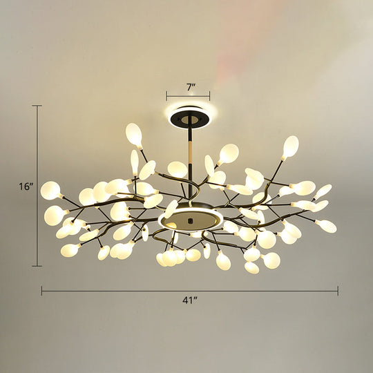 Modern Led Firefly Chandelier For Stylish Living Rooms 63 / Black