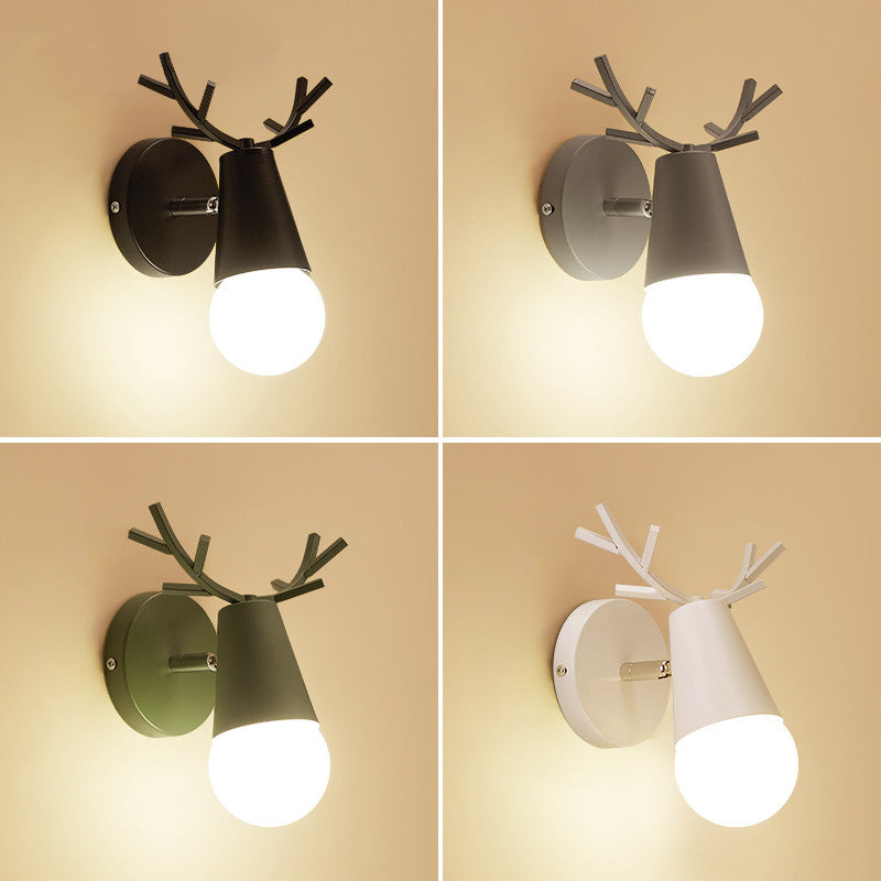 Minimalist Metal Wall Lamp With Pivot Joint - Antler Bedside Reading Sconce Fixture
