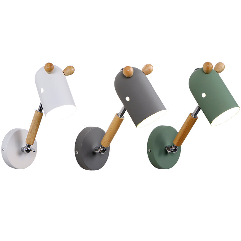 Nordic Deer Swing Arm Bedroom Wall Lamp With Metal Fixture And Bulb