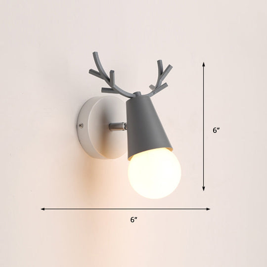 Nordic Metal Adjustable Wall Mount Vanity Light For Bedrooms With Deer Design 1 / Grey