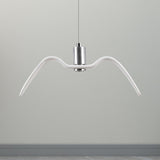 Alkalurops - Nautical Seagull Hanging Light: Led Pendant Lamp White / B