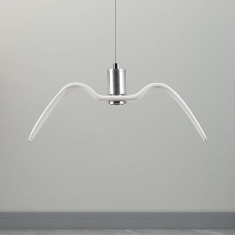 Alkalurops - Nautical Seagull Hanging Light: Led Pendant Lamp White / B