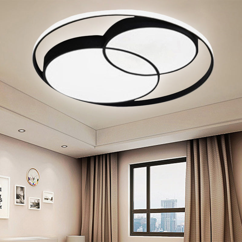 Modern Acrylic Snowman Ceiling Light - Stylish Flush Mount For Study Room & Kitchen Black / 16.5’