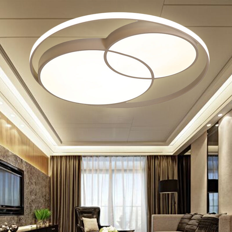 Modern Acrylic Snowman Ceiling Light - Stylish Flush Mount For Study Room & Kitchen White / 16.5