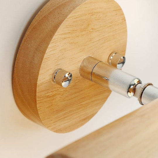 Nordic White Glass Ball Rotating Wall Lamp With Wood Mount - Ideal For Bedroom Lighting