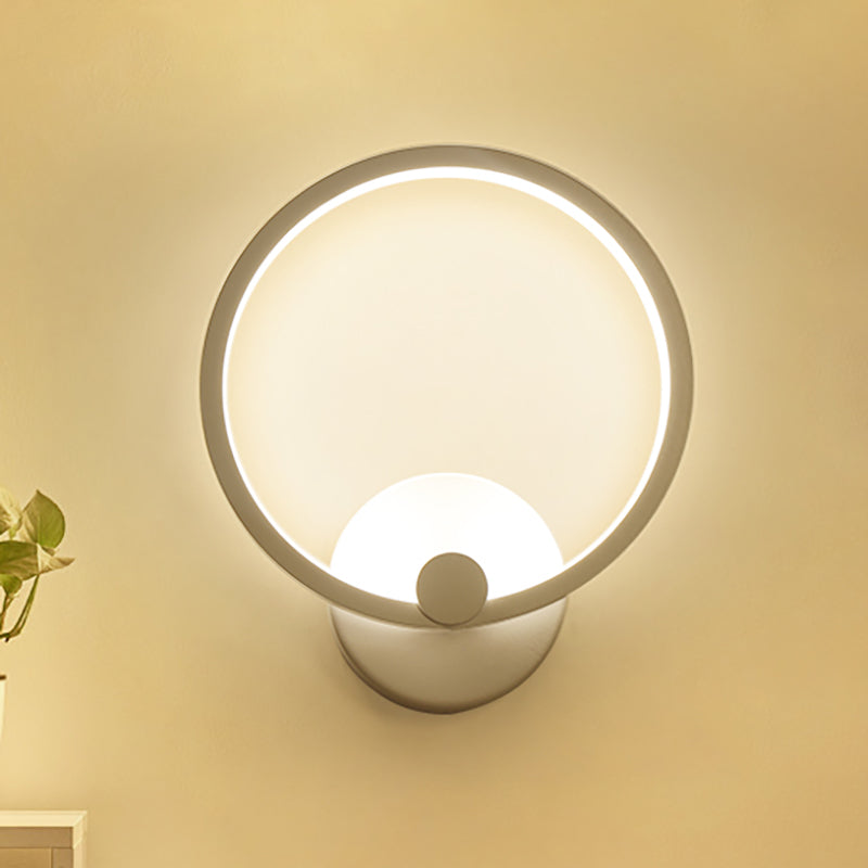 Simplicity Loop Sconce Light Acrylic Led - 8/12 Diameter Warm/White Bedroom Wall Lighting Fixture