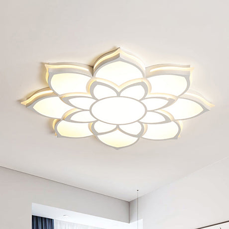 Modern Metal Flower Flush Mount Ceiling Light Led Integrated White Warm/White Various Sizes / 31.5