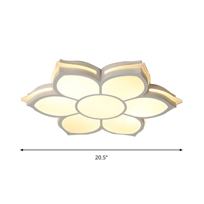 Modern Metal Flower Flush Mount Ceiling Light Led Integrated White Warm/White Various Sizes