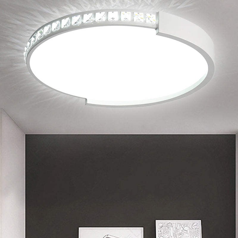 16’/19.5’/20.5’ Wide Crystal Led Flush Mount Ceiling Light For Bedroom And Living Room White / 16.5’